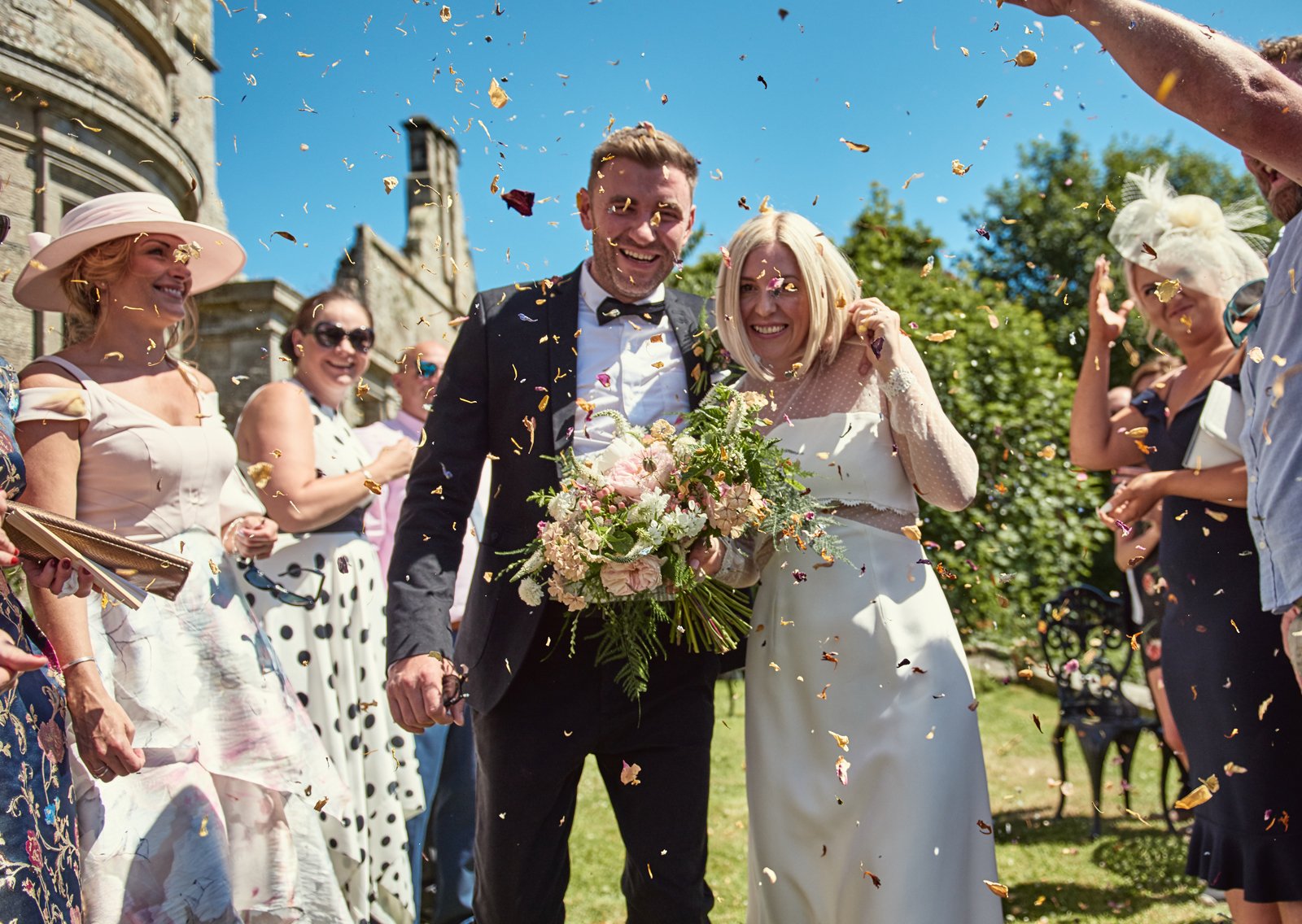 kirklinton hall cumbria uk wedding photographer confetti throw aisle photography 319.JPG