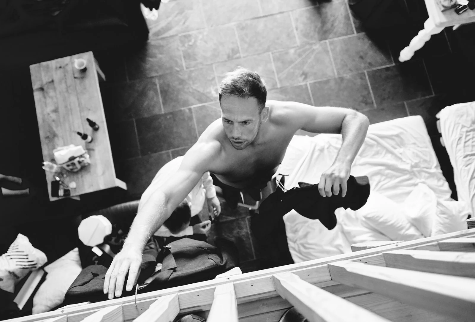 kirklinton hall cumbria uk wedding photographer groom getting ready photography 24.JPG
