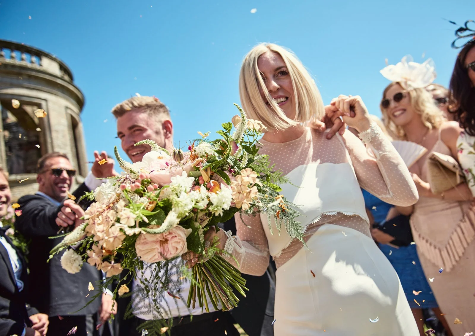kirklinton hall cumbria uk wedding photographer confetti throw aisle photography 324.JPG
