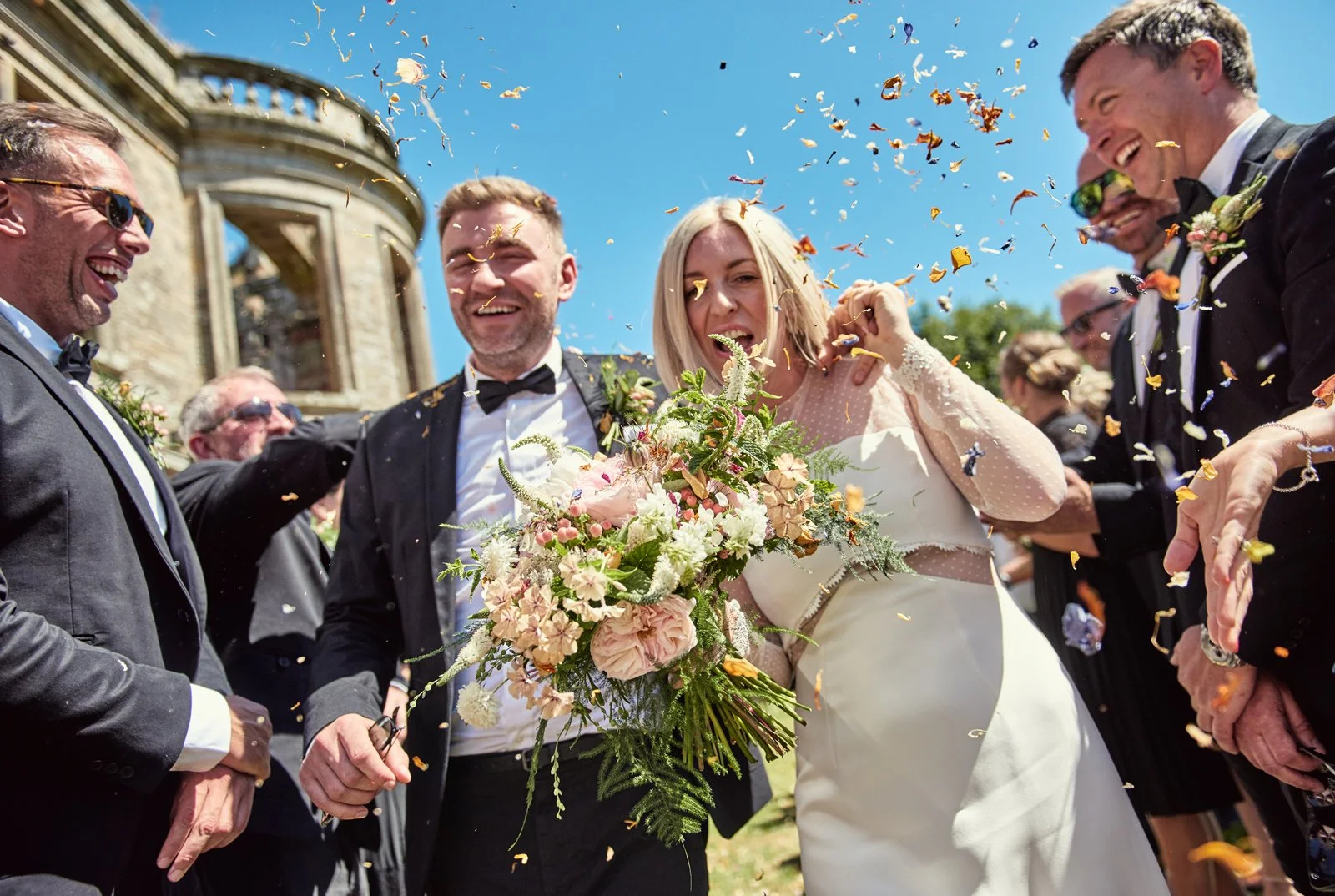 kirklinton hall cumbria uk wedding photographer confetti throw aisle photography 323.JPG
