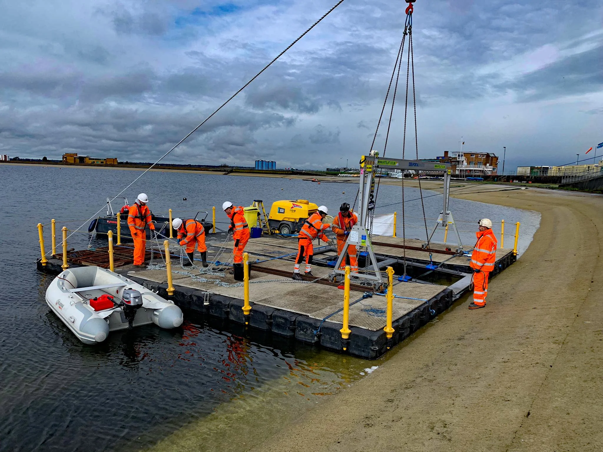 Preparing a backing plate for installation underwater 