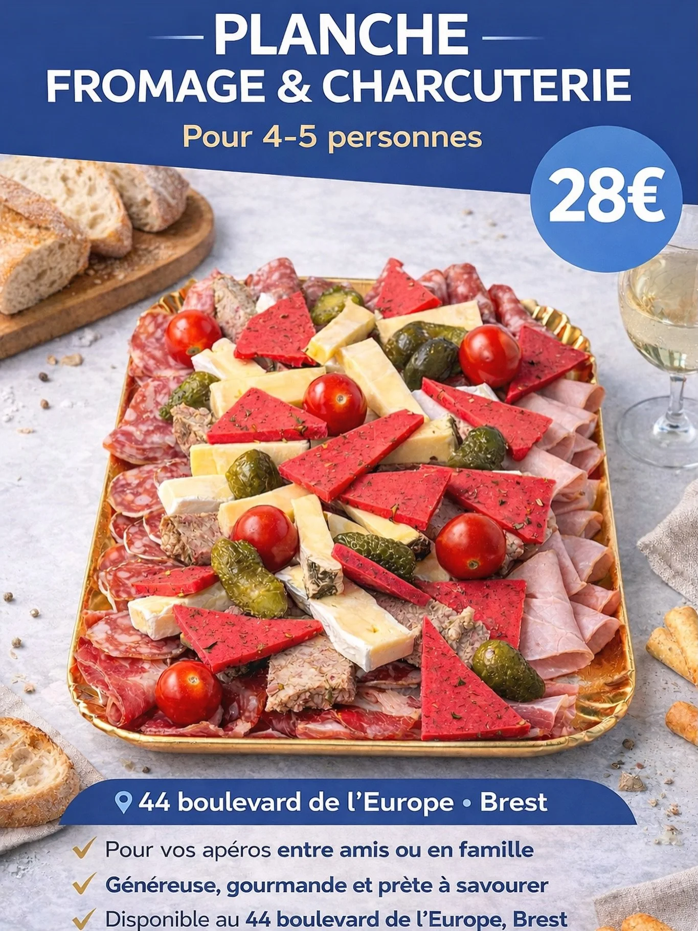🧀🥩 LA PLANCHE CONVIVIALE DU CASIER GASTRONOMIQUE 🥩🧀

Pour vos ap&eacute;ros entre amis ou en famille,
d&eacute;couvrez notre planche fromage &amp; charcuterie pour 4 &agrave; 5 personnes 👇

✨ Fromages s&eacute;lectionn&eacute;s
✨ Charcuteries de