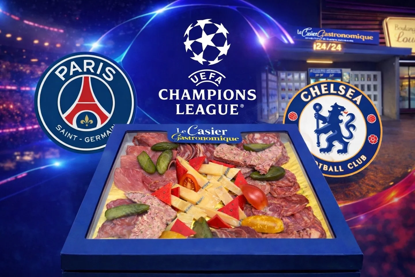 Soir de match ⚽

Rien de mieux que de profiter du match PSG &ndash; Chelsea avec une bonne planche de charcuterie et de fromages 🧀🥓

Pour accompagner votre soir&eacute;e football, nos planches fra&icirc;ches vous attendent au Casier Gastronomique ?