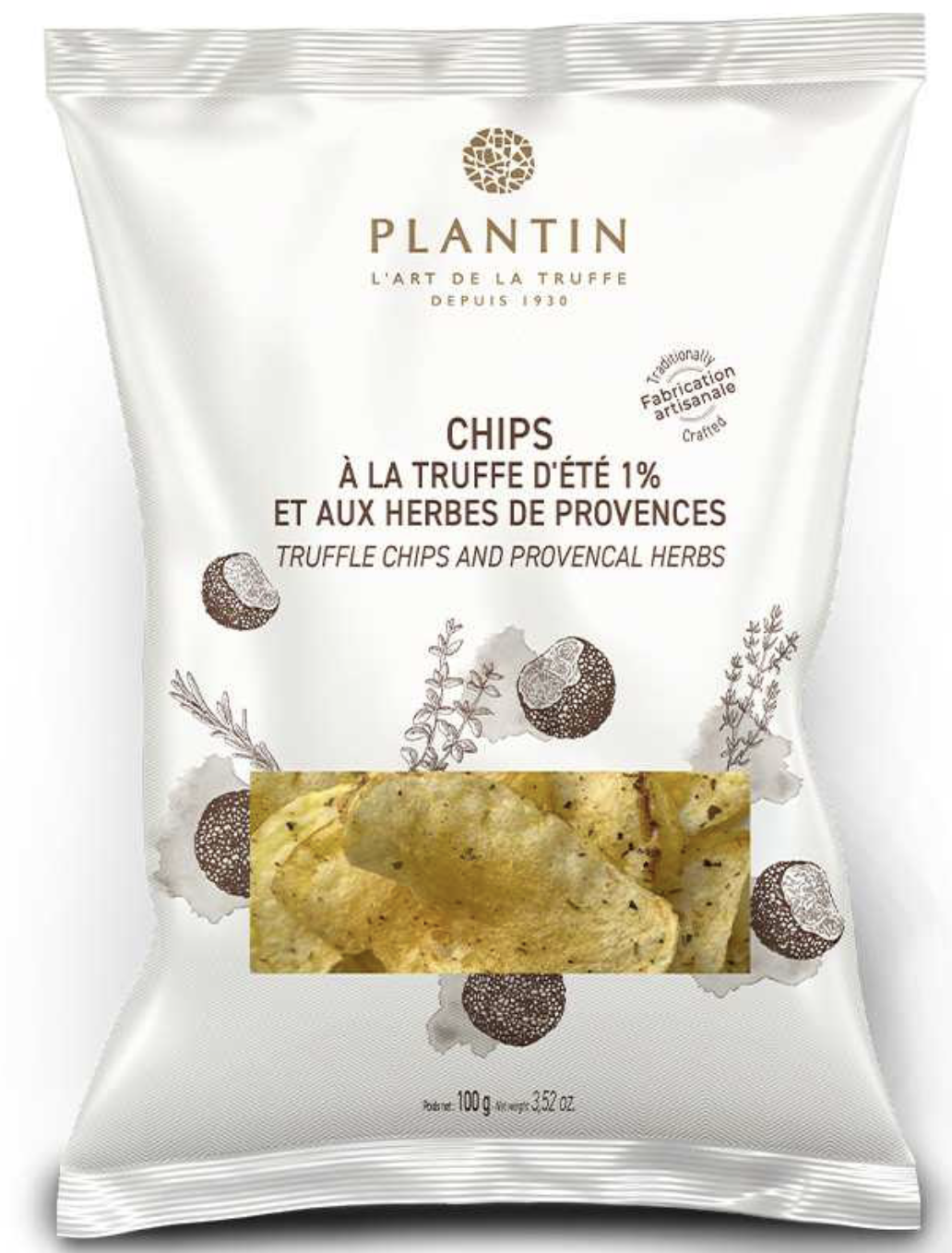 Chips à la truffe d'été 1%, et herbes de  provence 100g