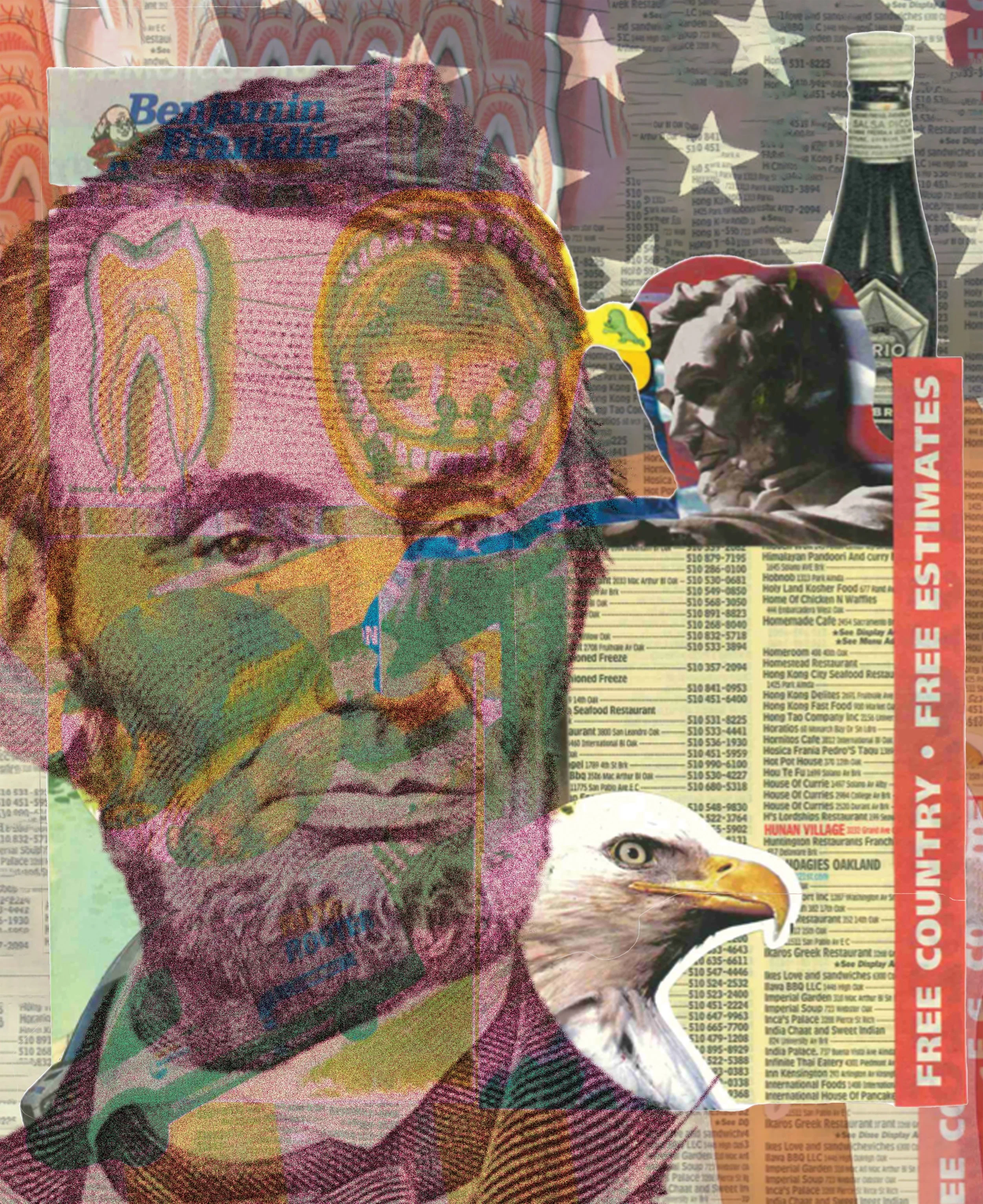 Abe Lincoln Moodboard. Collage and Adobe Photoshop, 2023