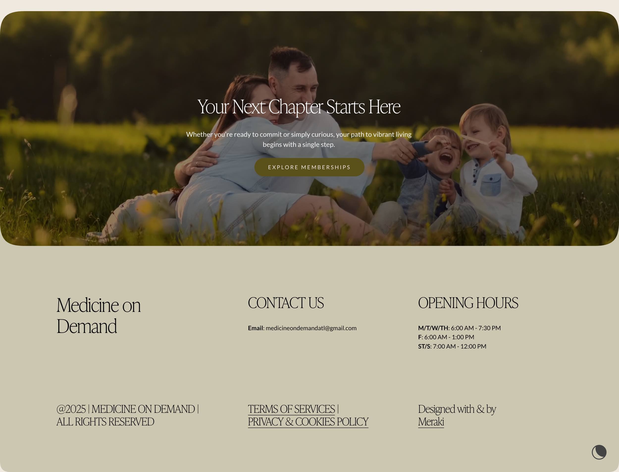 Medicine On Demand custom website design