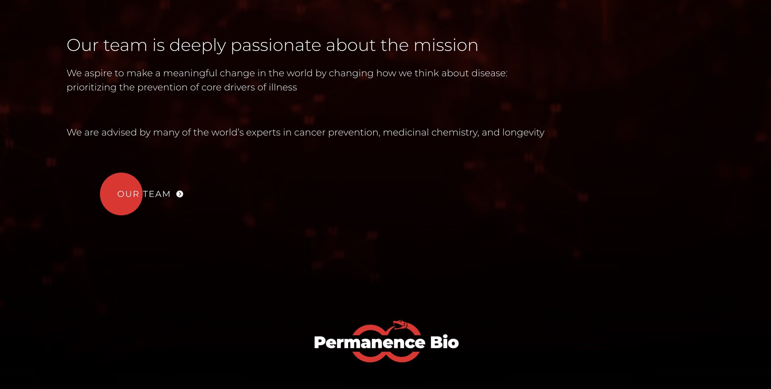 Permanence Bio website design