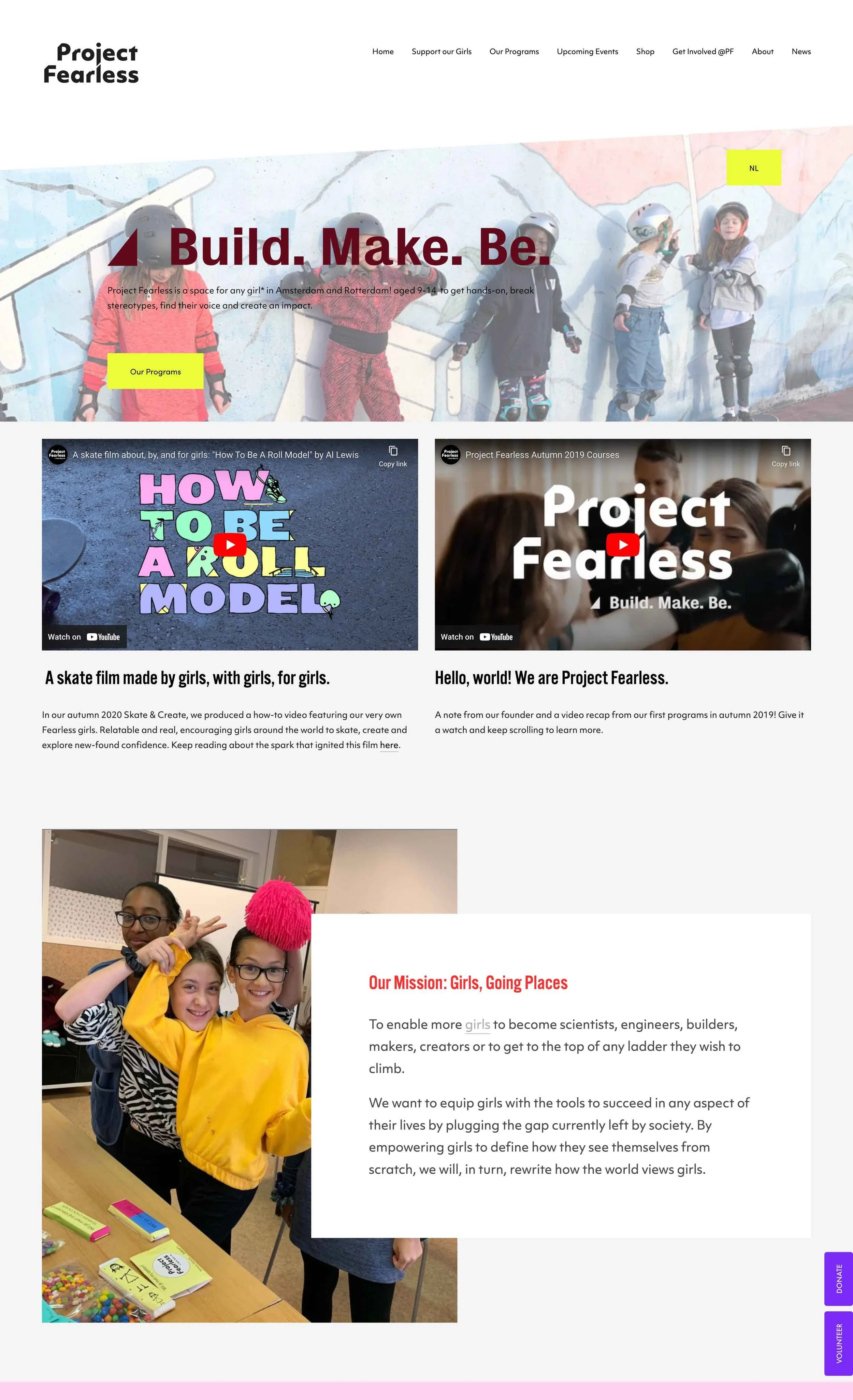 Project Fearless old website