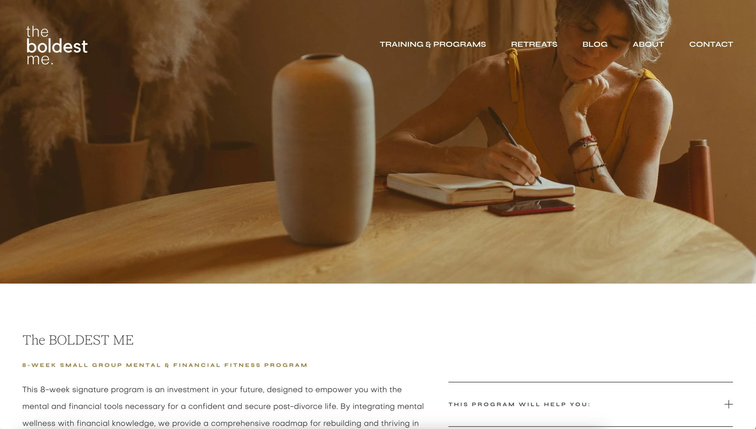 The Boldest Me website design