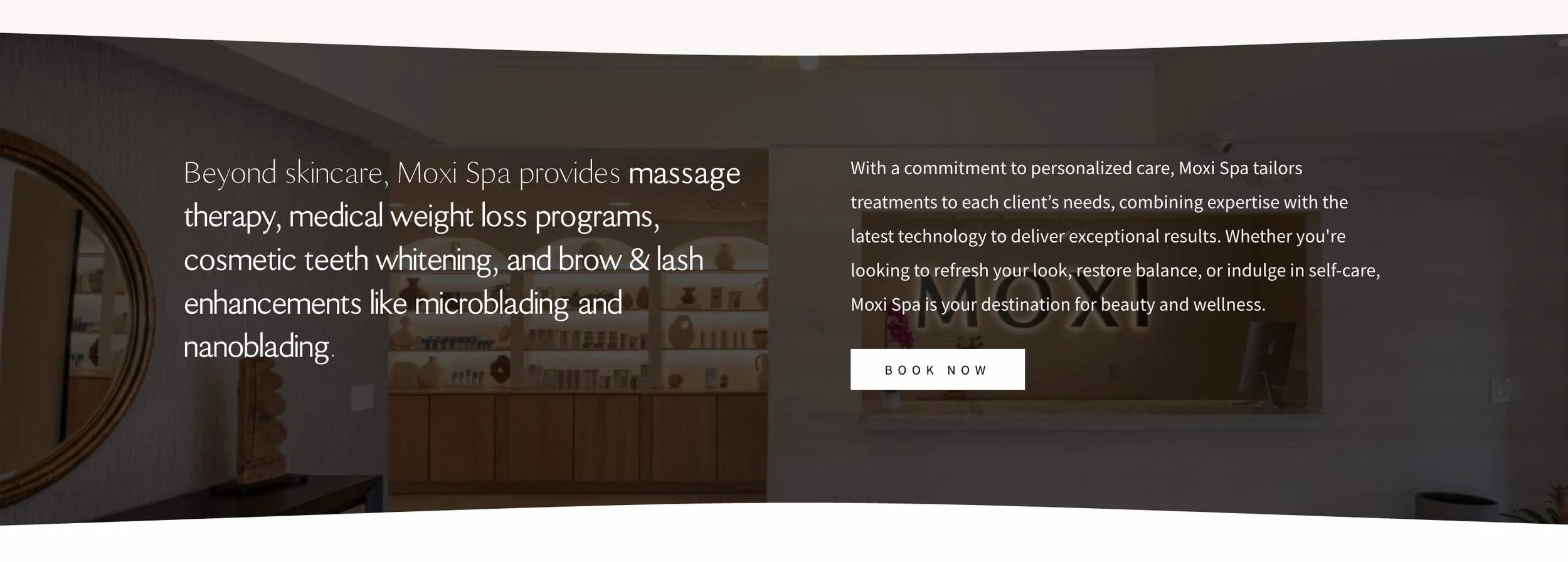 Luxury spa website design