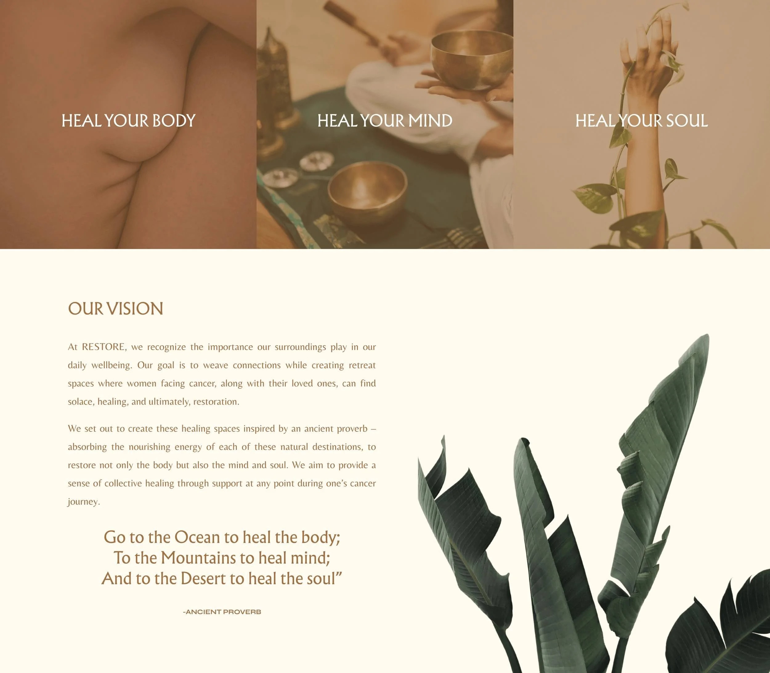 Restore by Elizabeth Bauers website design