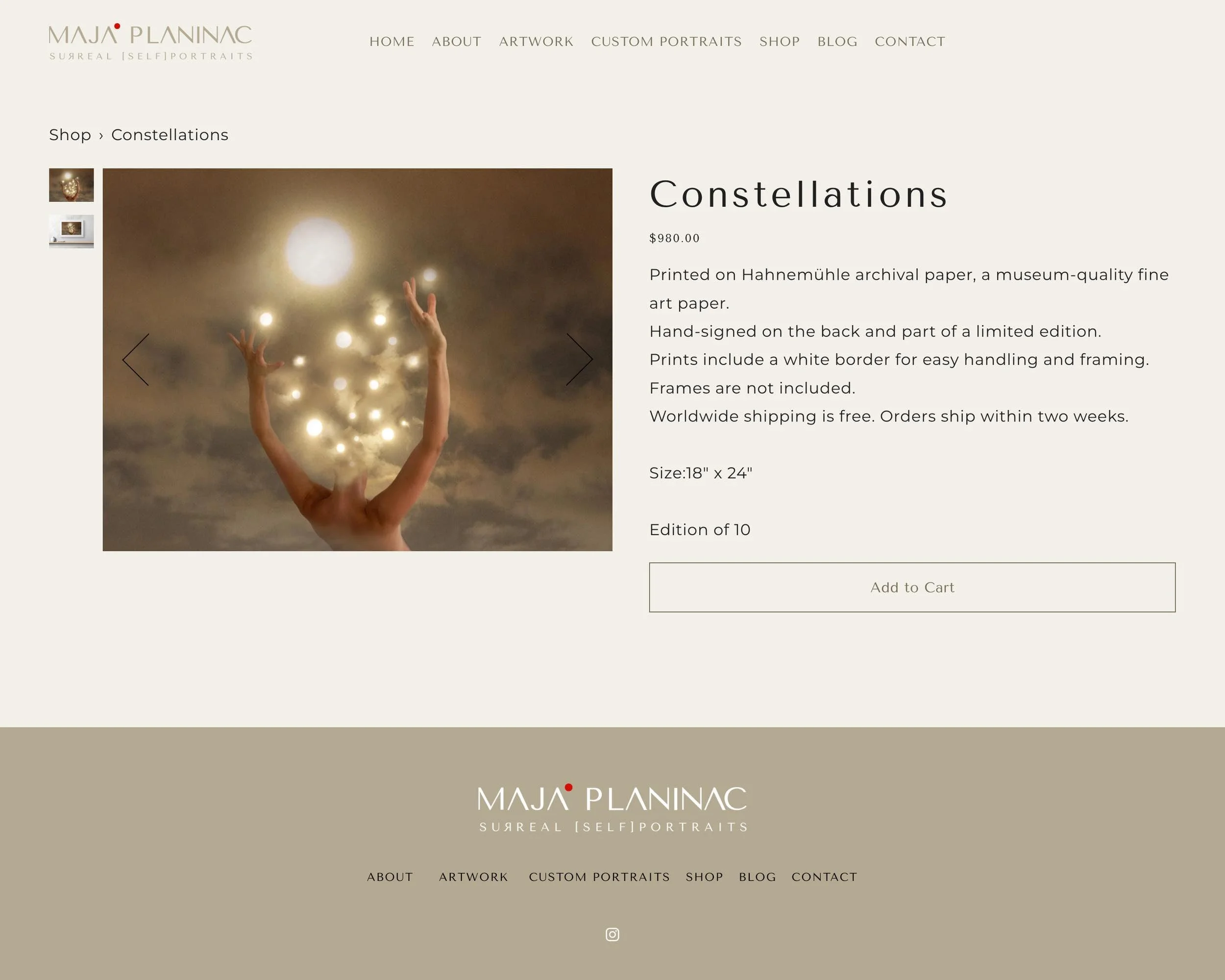 Maja Planinac website design visual