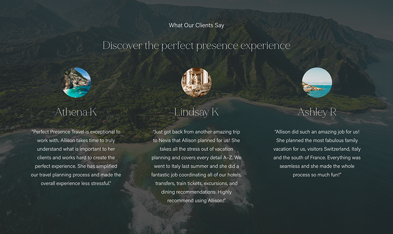 Perfect Presence website team section