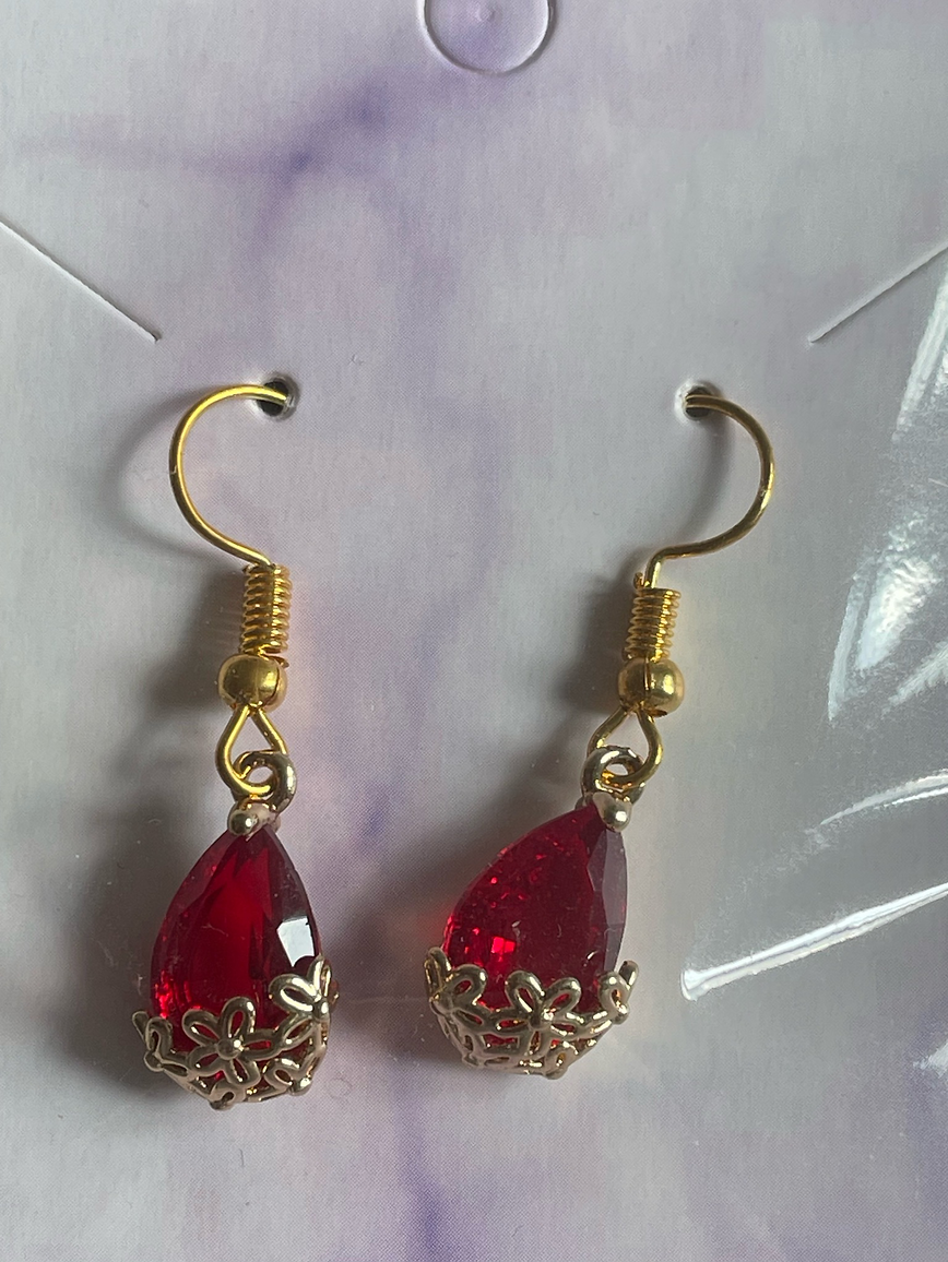 Radiant Red Teardrop Earrings