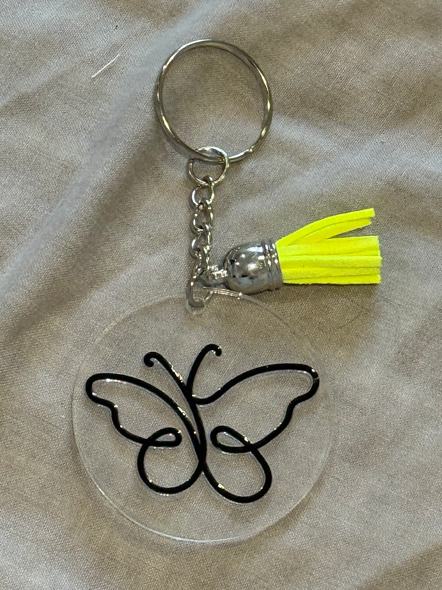 Butterfly Outline Keyring