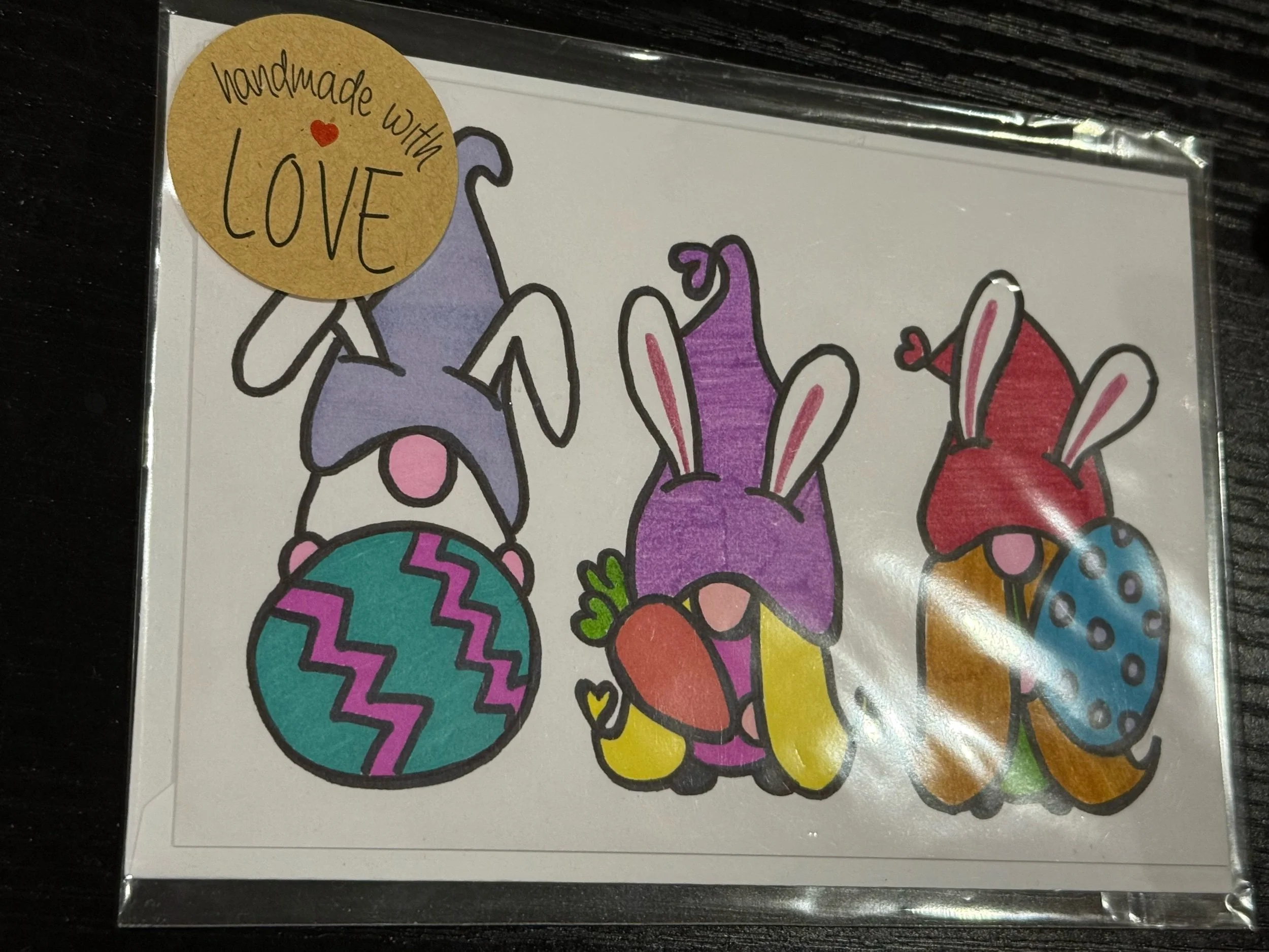 Whimsical Gnome Handmade Greeting Card