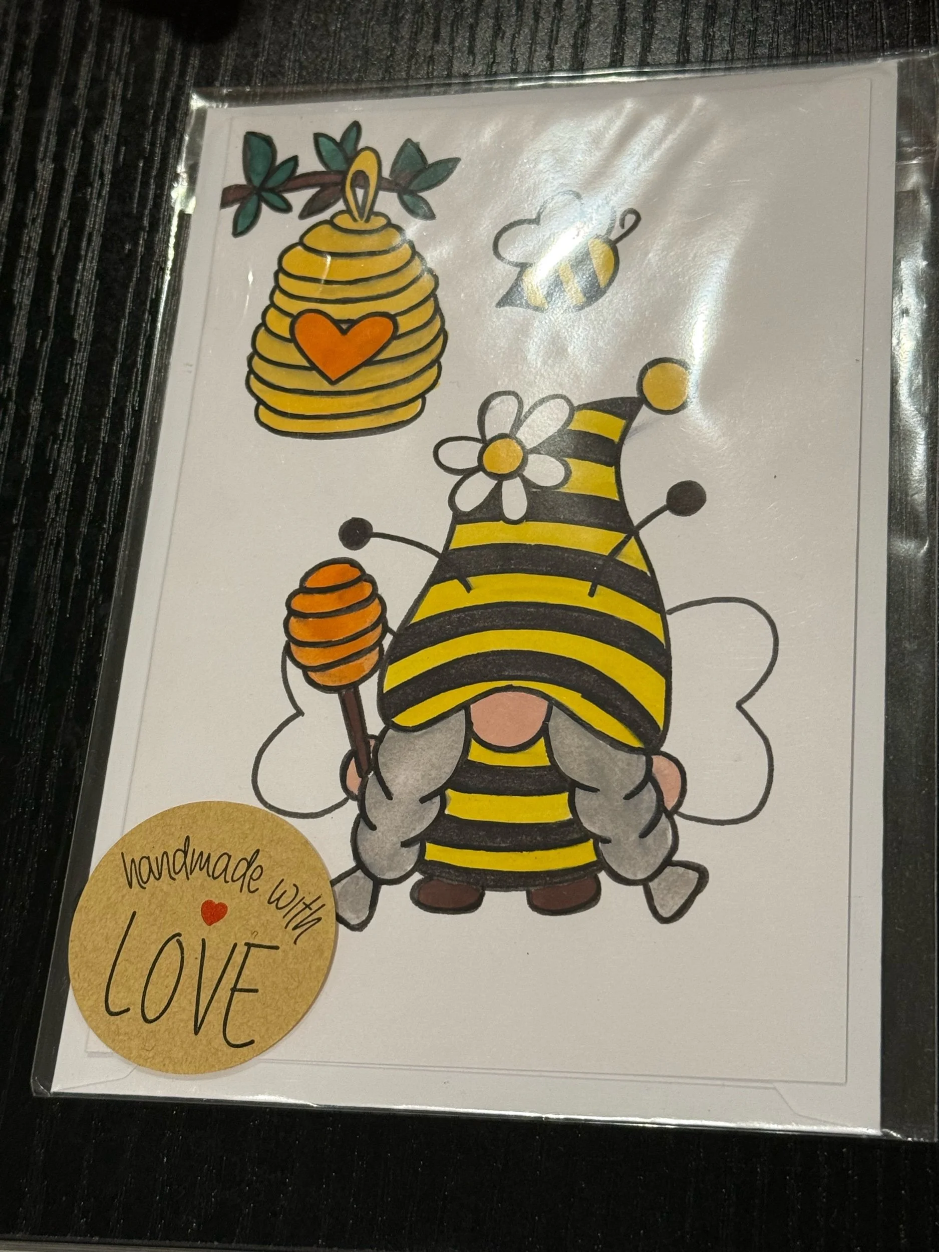 Bee Happy Handmade Greeting Card