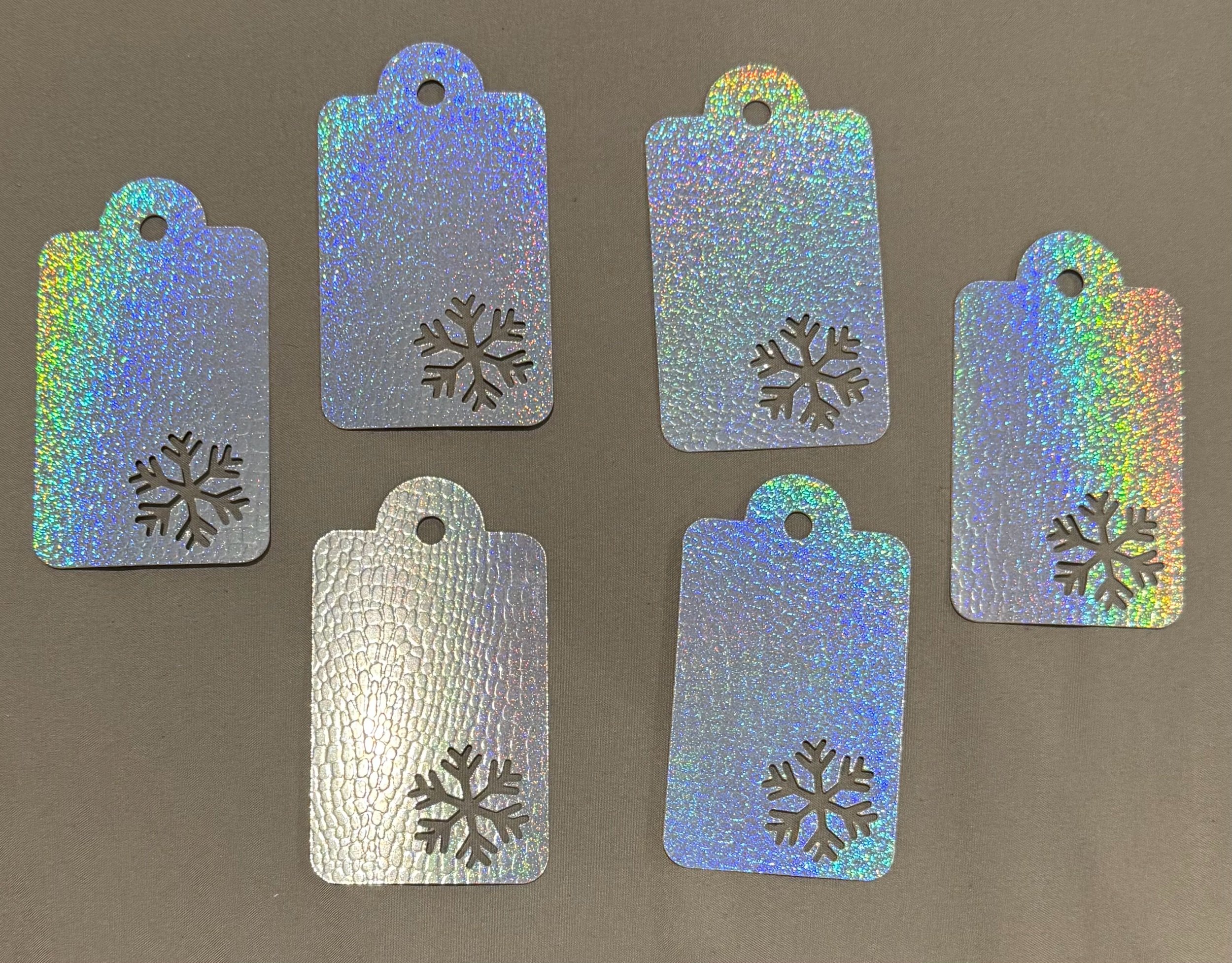 Holographic Snowflake Gift Tags - Set of 6