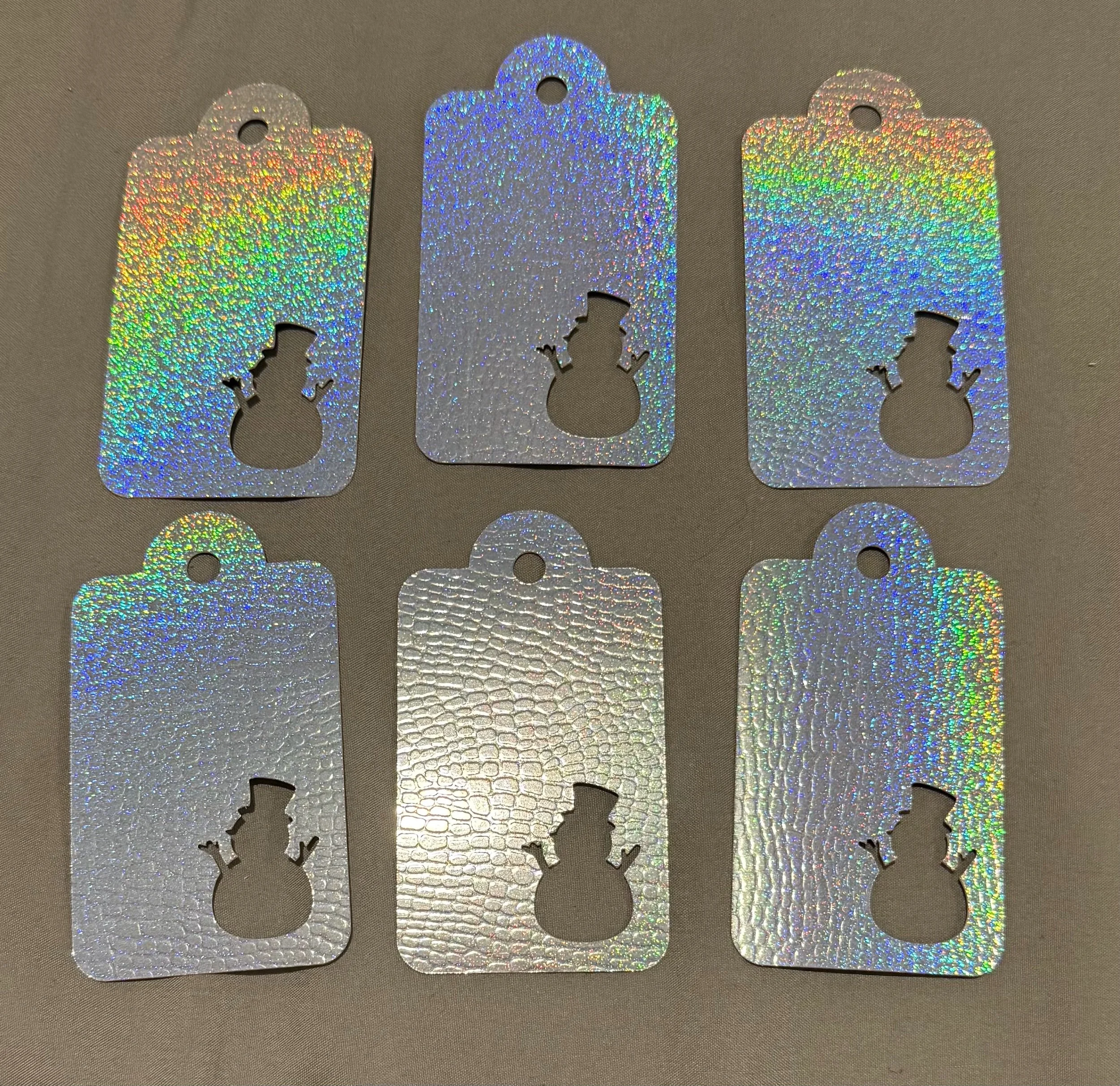 Holographic Snowman Gift Tags - Set of 6