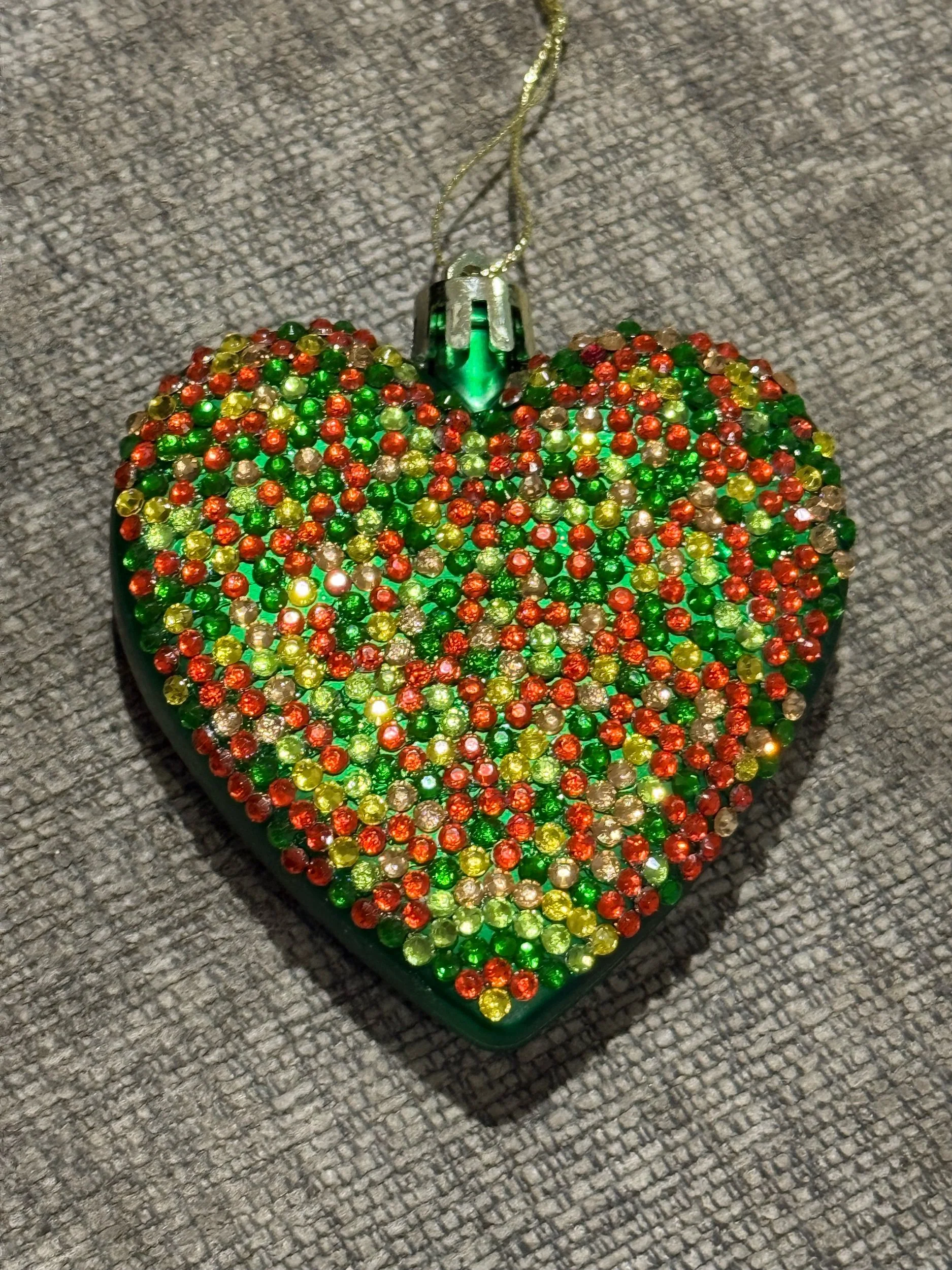 Festive Heart-Shaped Diamanté Bauble