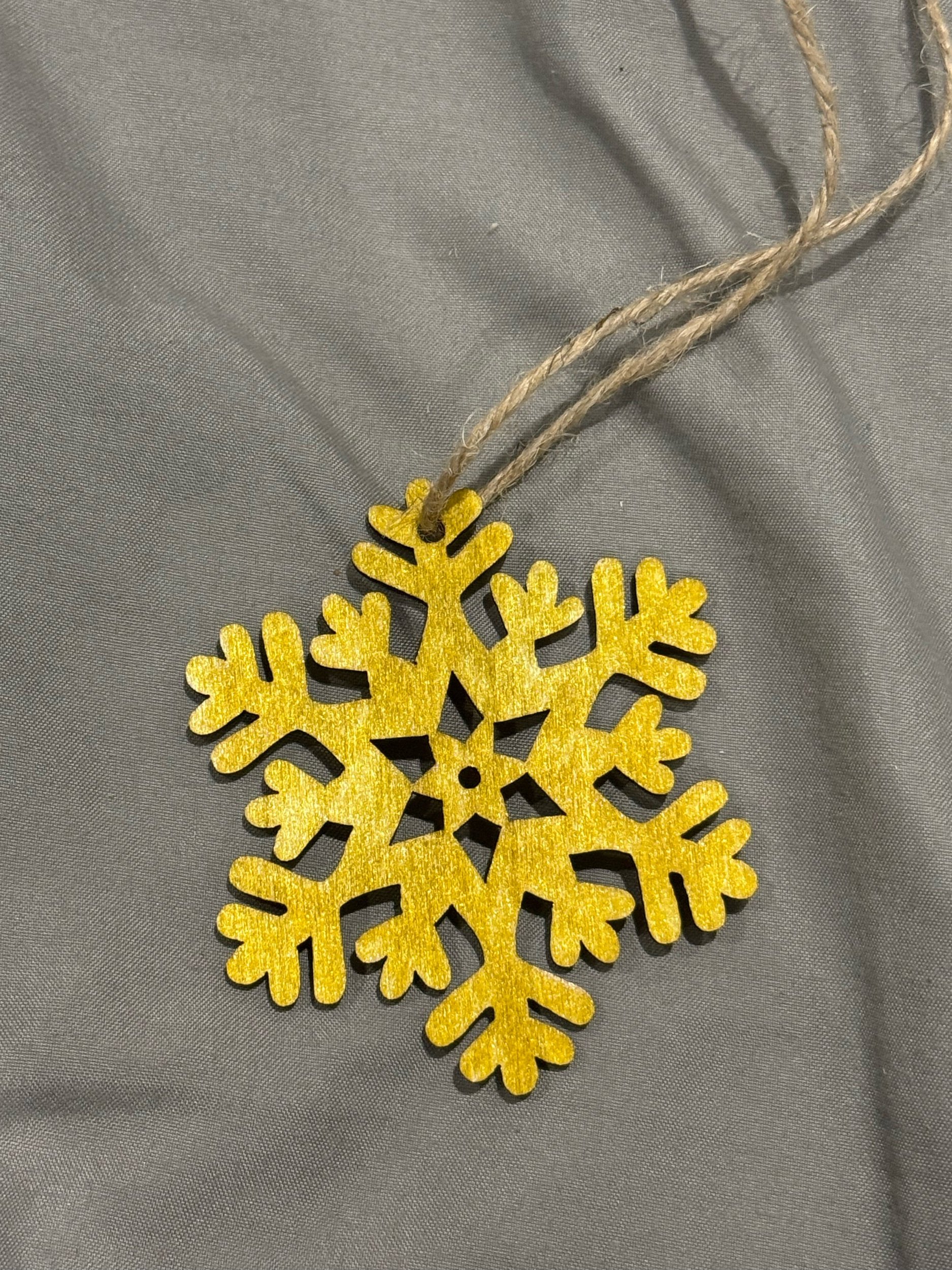 Hand-Stained Wooden Snowflake Ornament