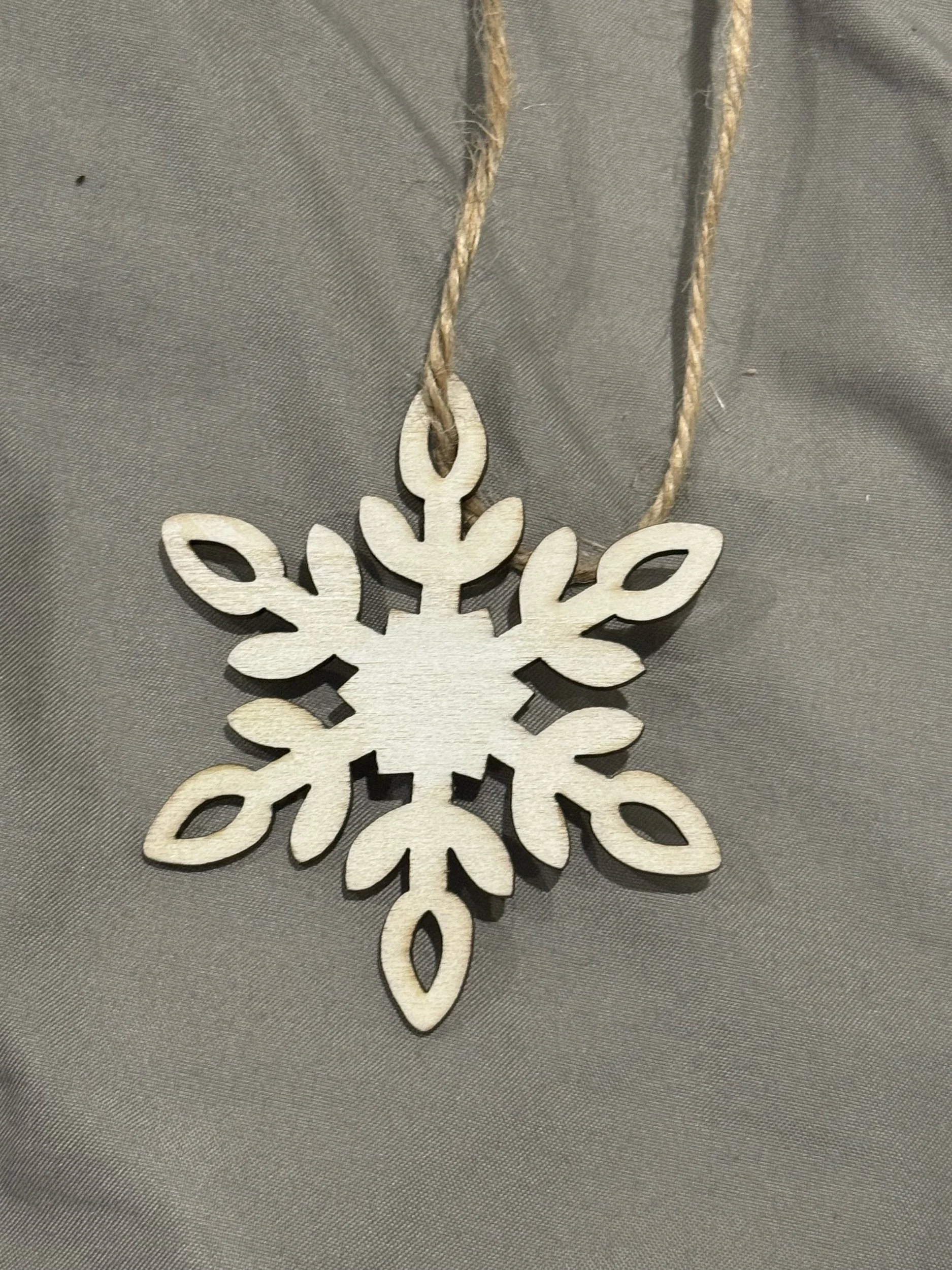 Hand-Stained Wooden Snowflake Ornament