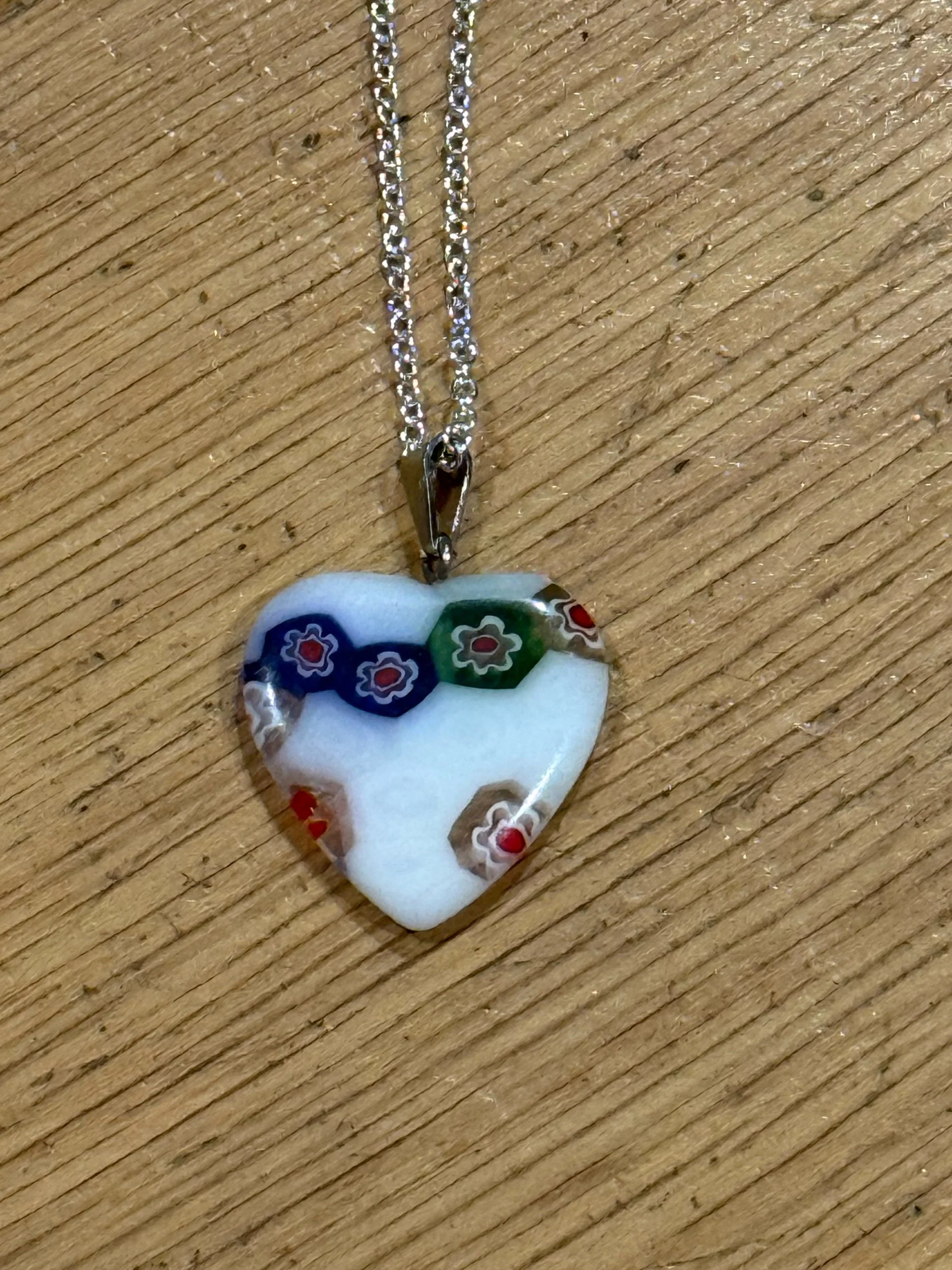 Artisan Heart Glass Necklace