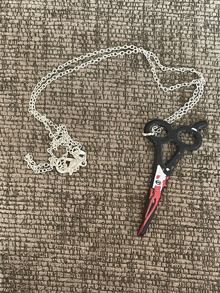 Gothic Scissors Pendant Necklace