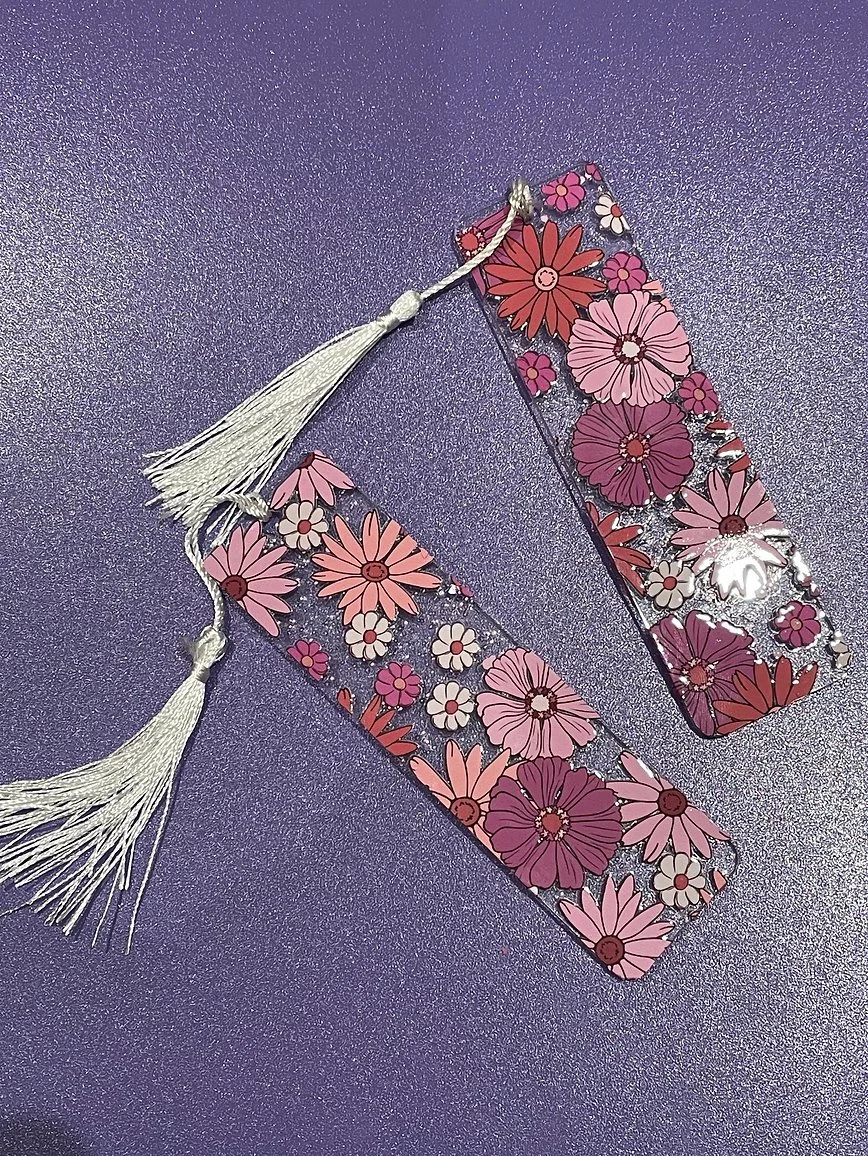 Floral Elegance Acrylic Bookmark