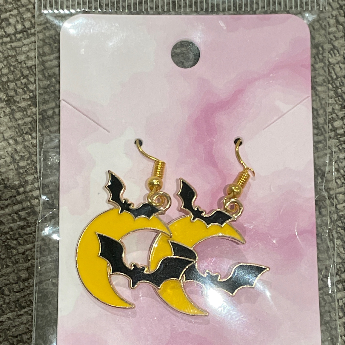 Crescent Moon & Bat Earrings