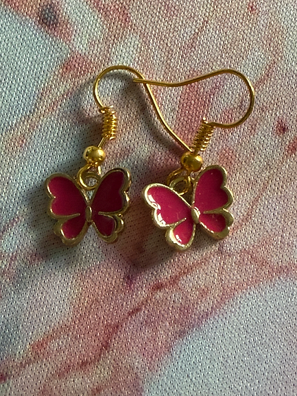 Elegant Pink Butterfly Earrings