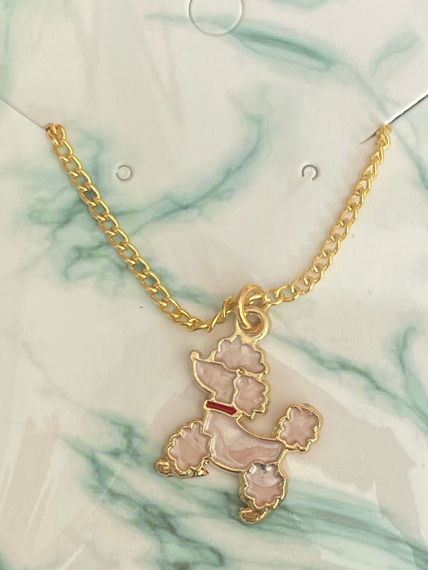 Poodle Charm Gold Necklace