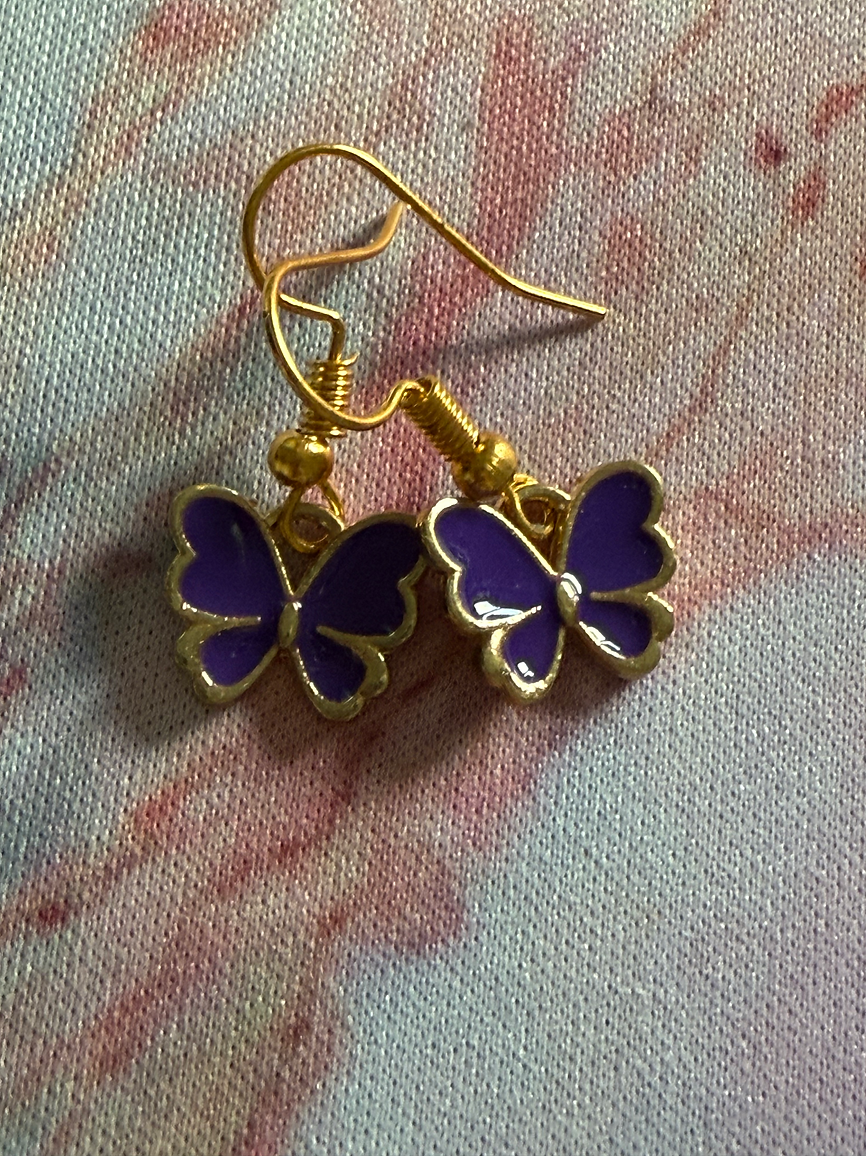 Enchanting Purple Butterfly Earrings