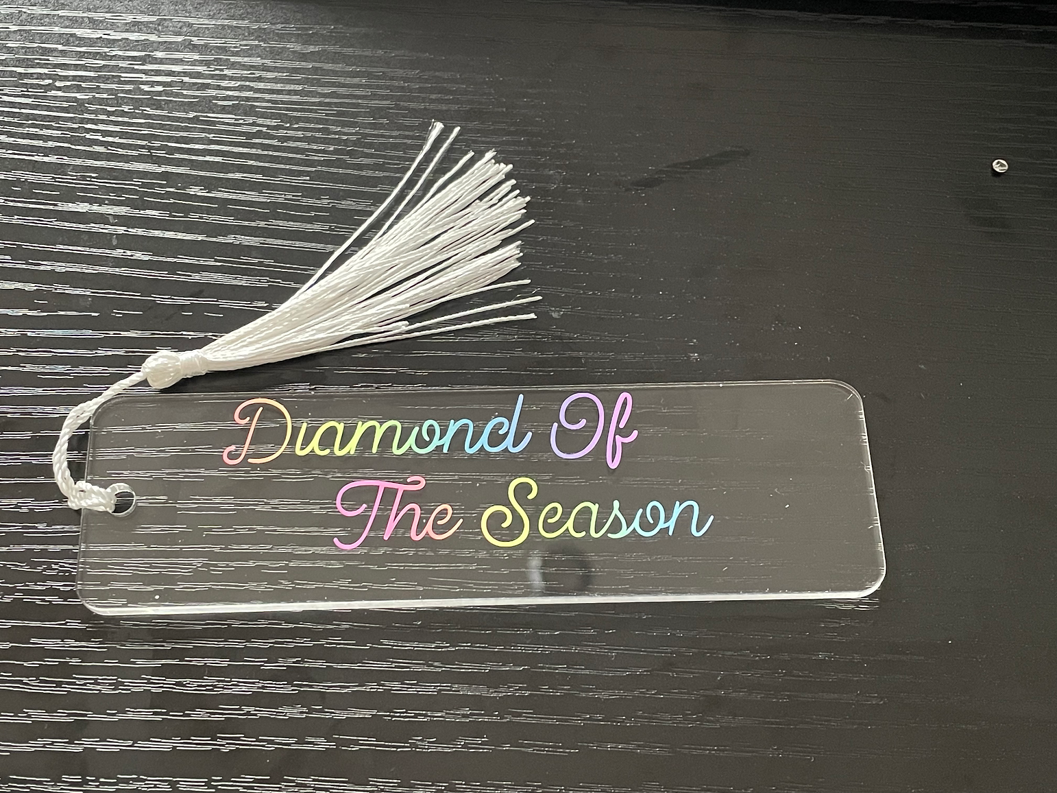 Elegant Acrylic Bookmarker with Colorful Design