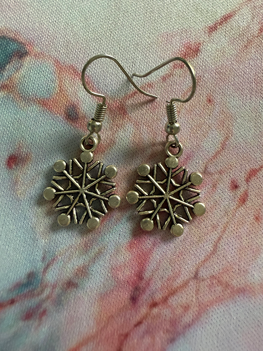 Sterling Silver Snowflake Earrings