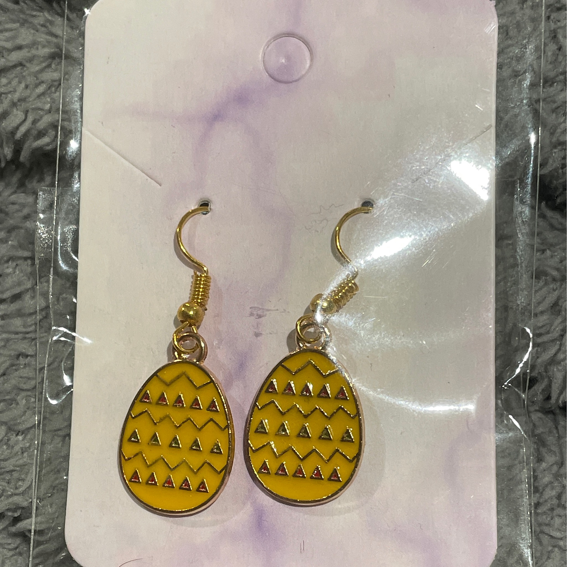 Zig-Zag Egg Charm Earrings