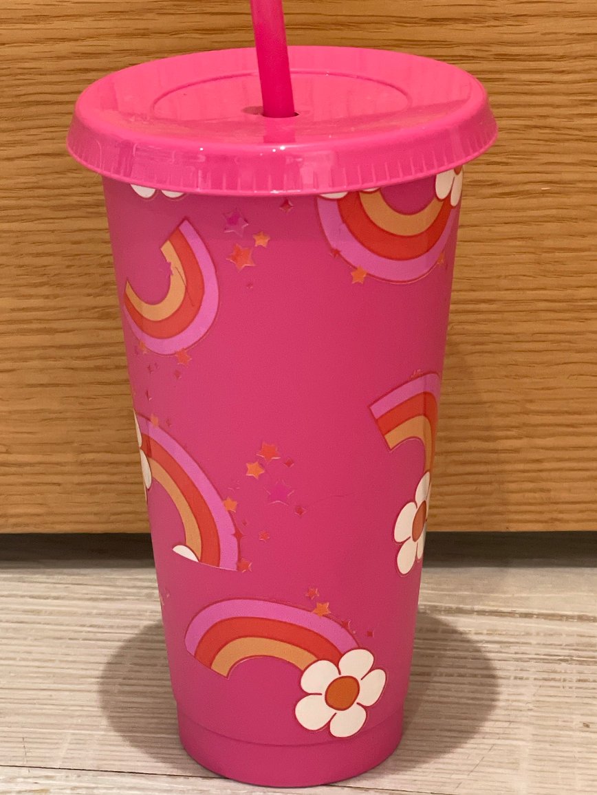 Trendy Rainbow Cold Cup