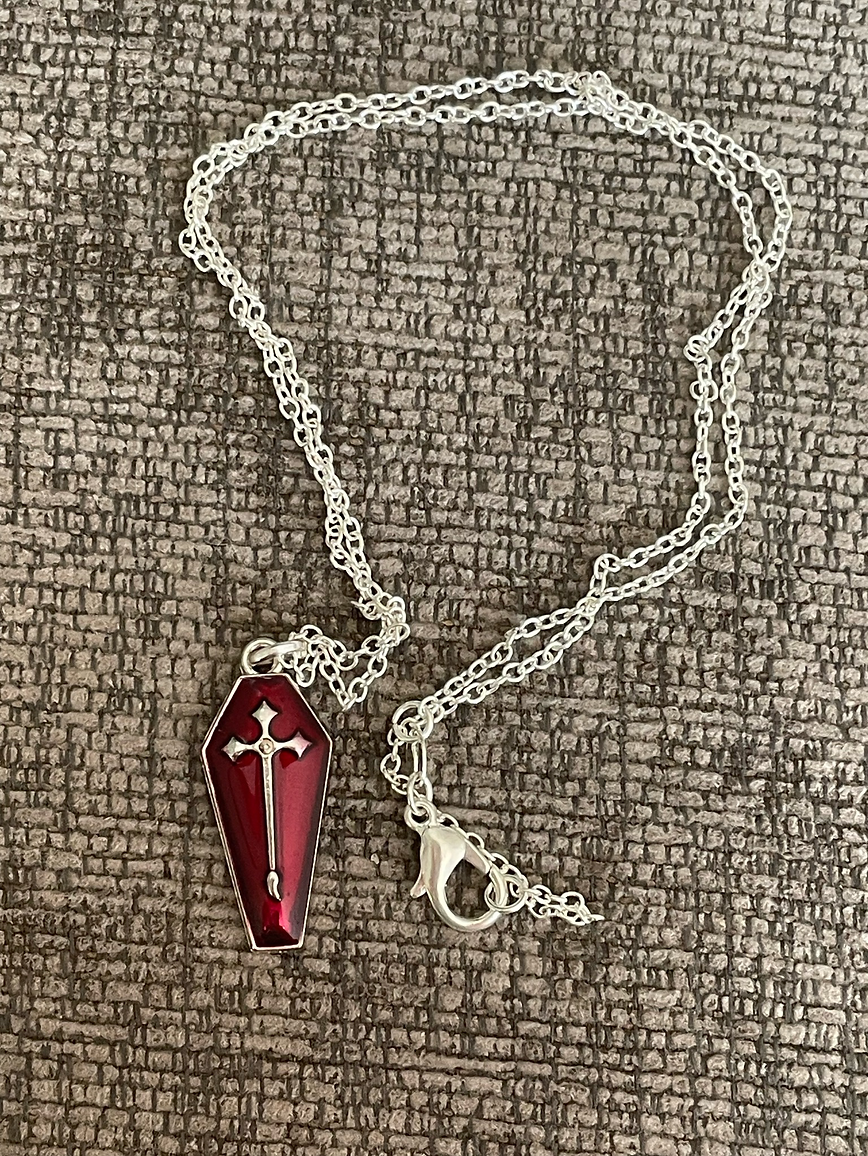 Gothic Cross Coffin Necklace