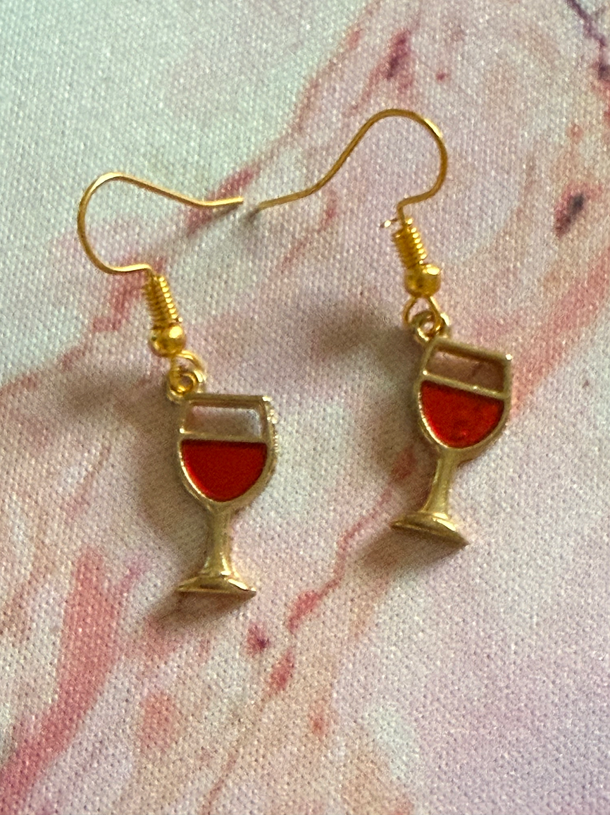 Charming Wine Glass Earrings