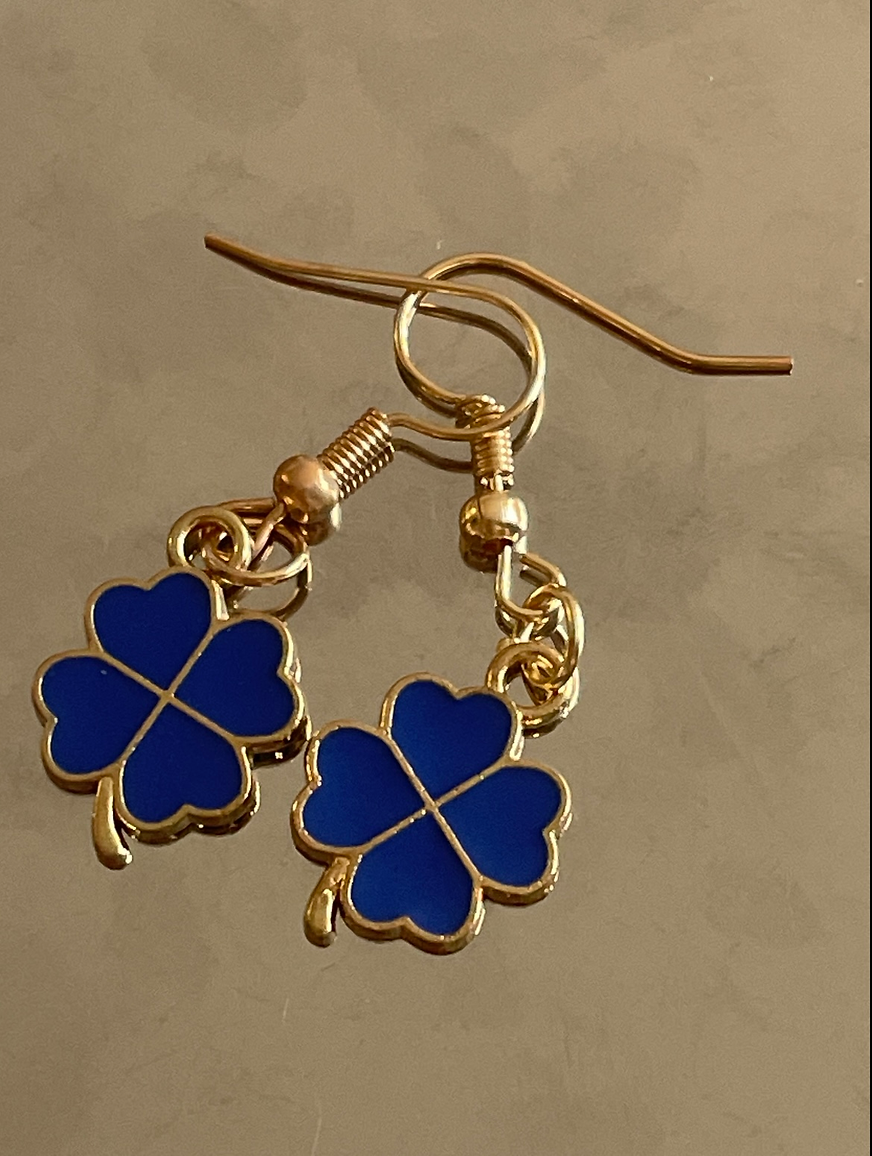 Lucky Clover Enamel Earrings