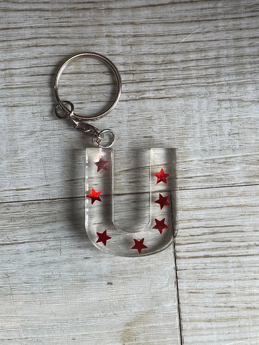 Starry Acrylic 'U' Keyring