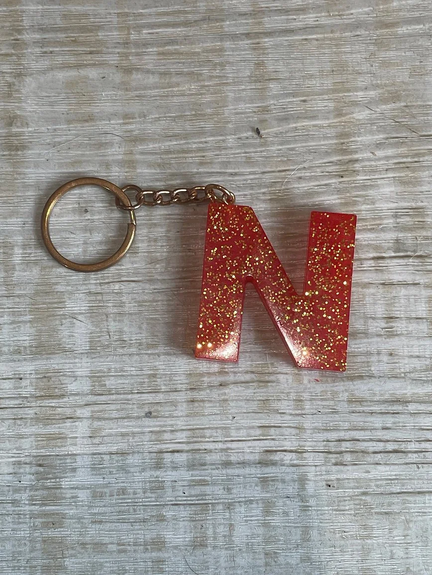 Sparkling Red Glitter Keyring
