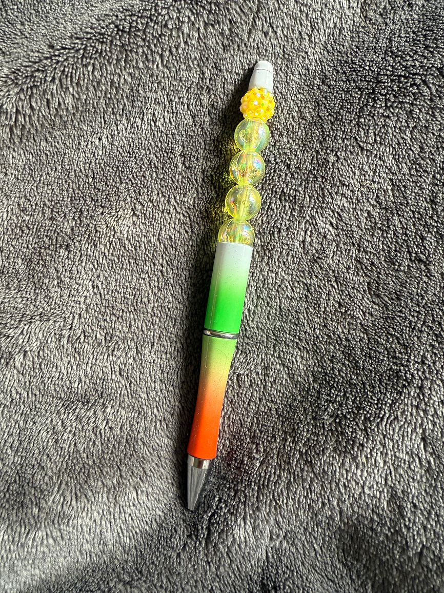 Vibrant Bead Design Blue Ink Pen