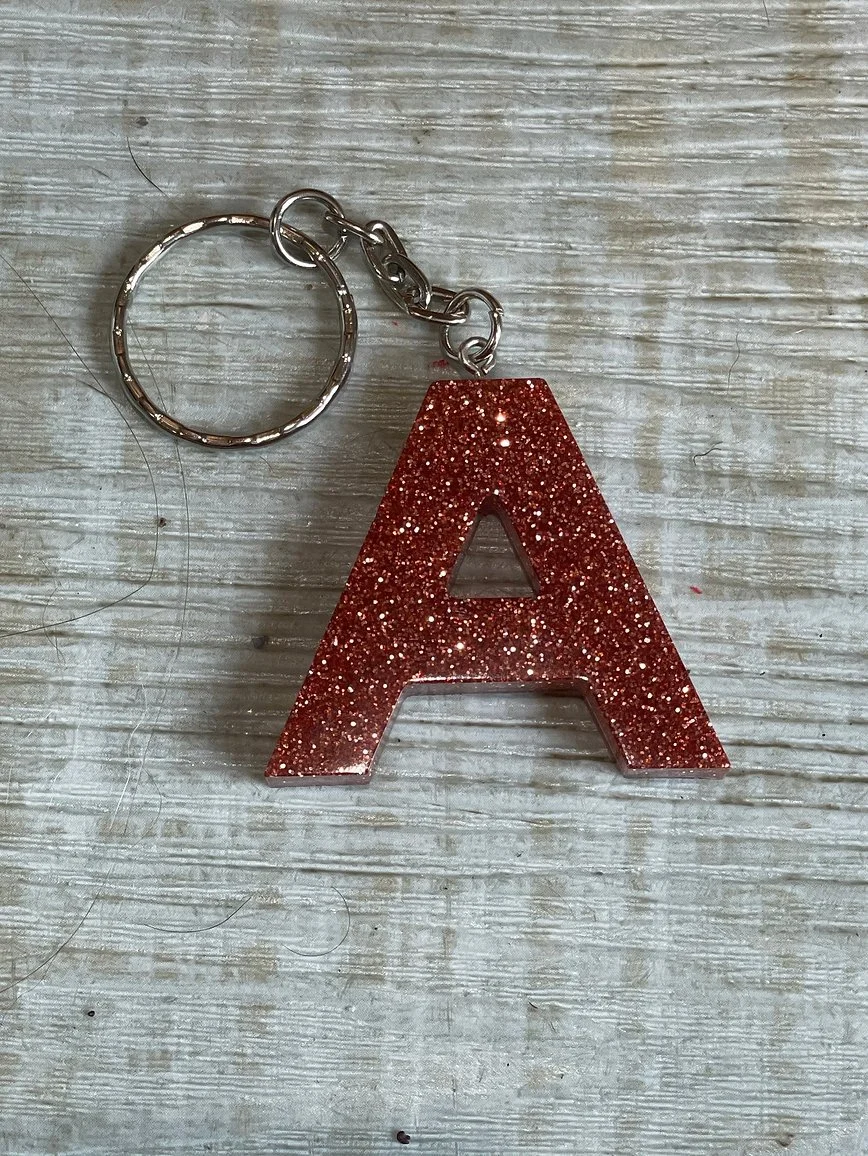 Glittery Letter Keyring