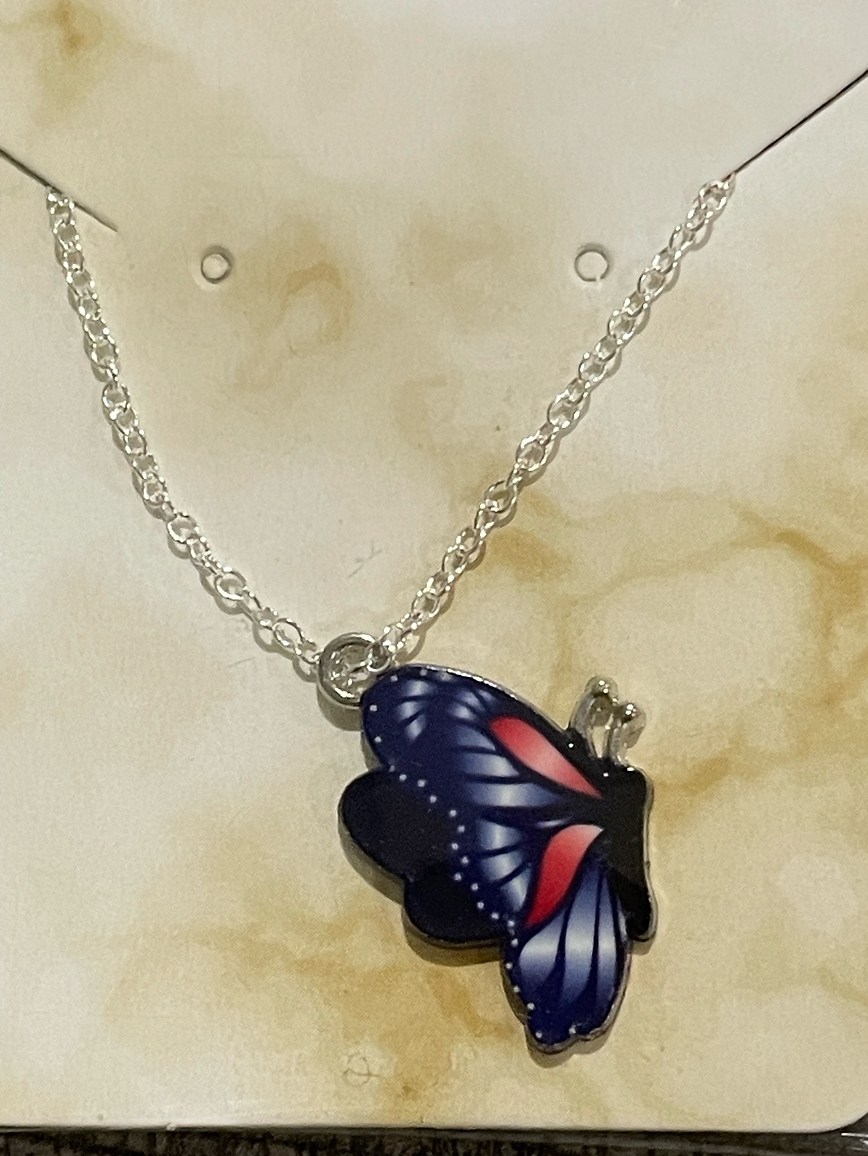 Exquisite Blue Butterfly Necklace