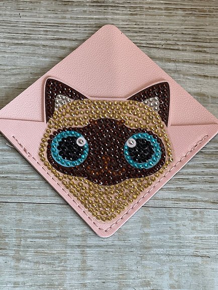 Whimsical Cat Leather Bookmark