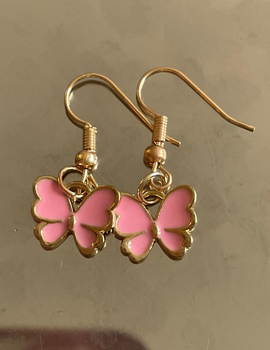 Pink Butterfly Essence Earrings