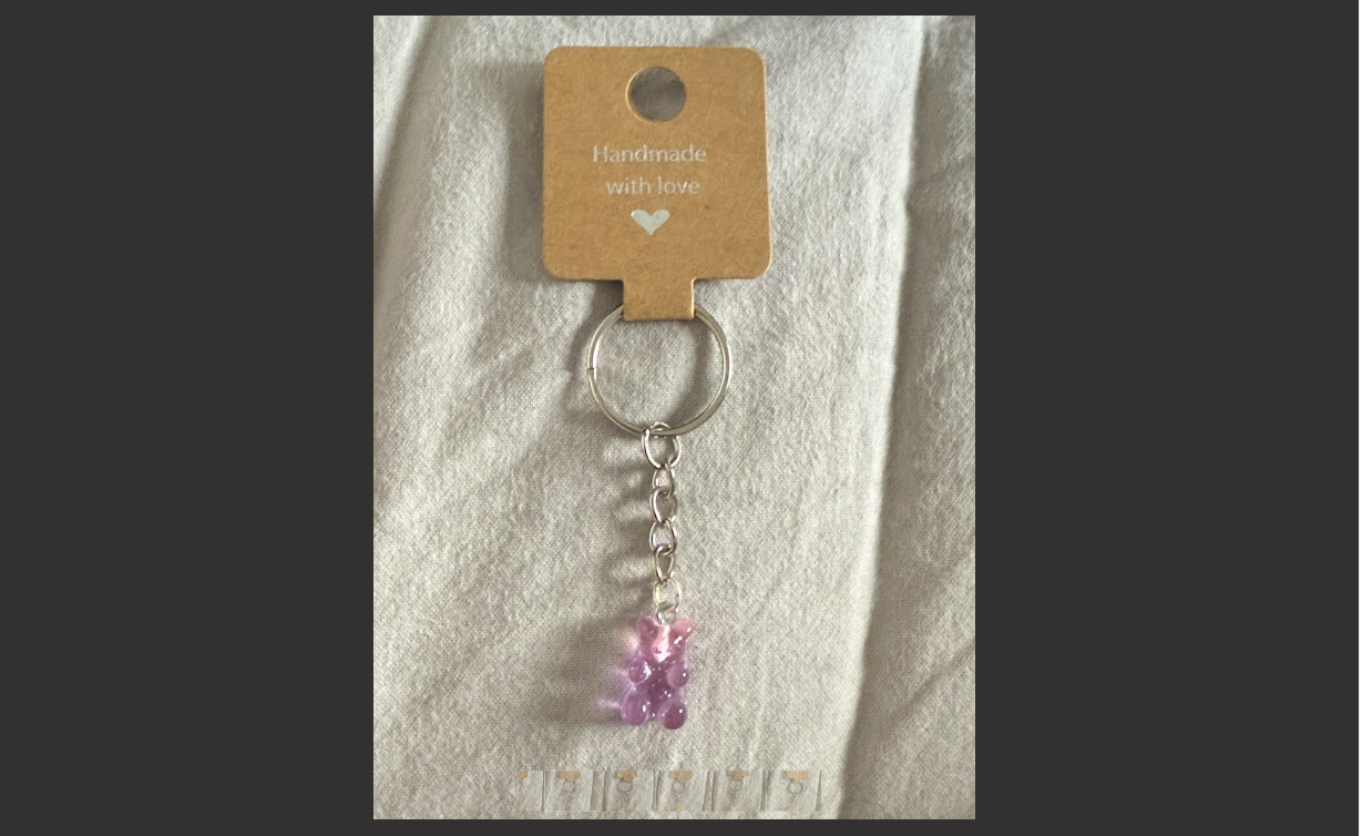 Handmade Purple Gummy Bear Keyring