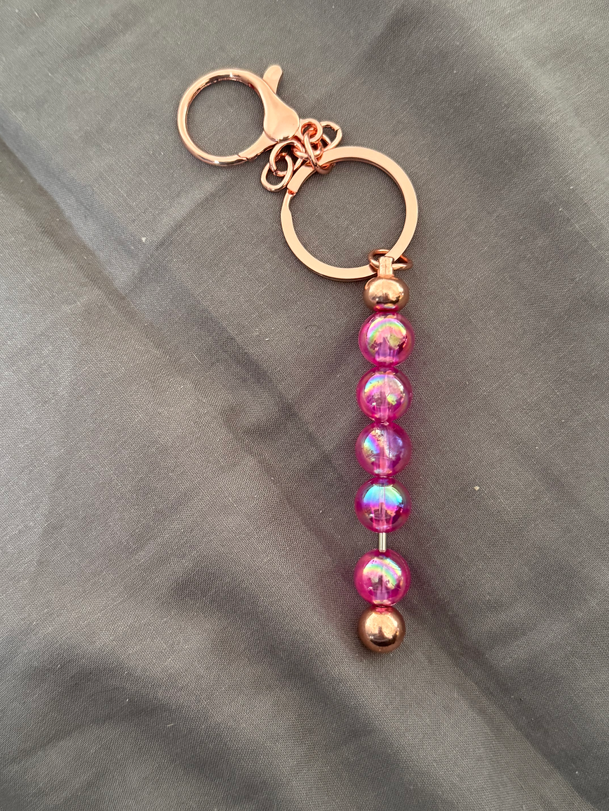 Iridescent Fidget Bead Keyring