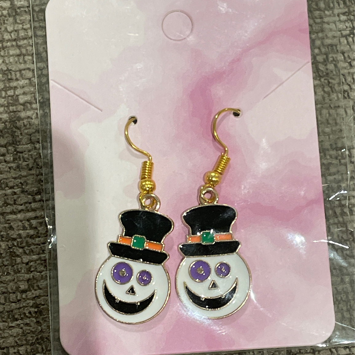 Spooky Snowman Halloween Earrings